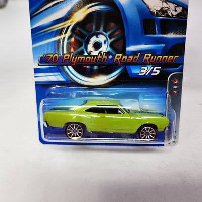 '70 Plymouth Road Runner #88 * Green w/ 10sp * Hot Wheels 2006