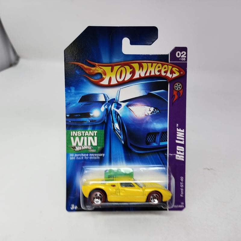 Ford GT-40 * Yellow w/ Red Line Tires * Hot Wheels 2006