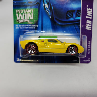 Ford GT-40 * Yellow w/ Red Line Tires * Hot Wheels 2006