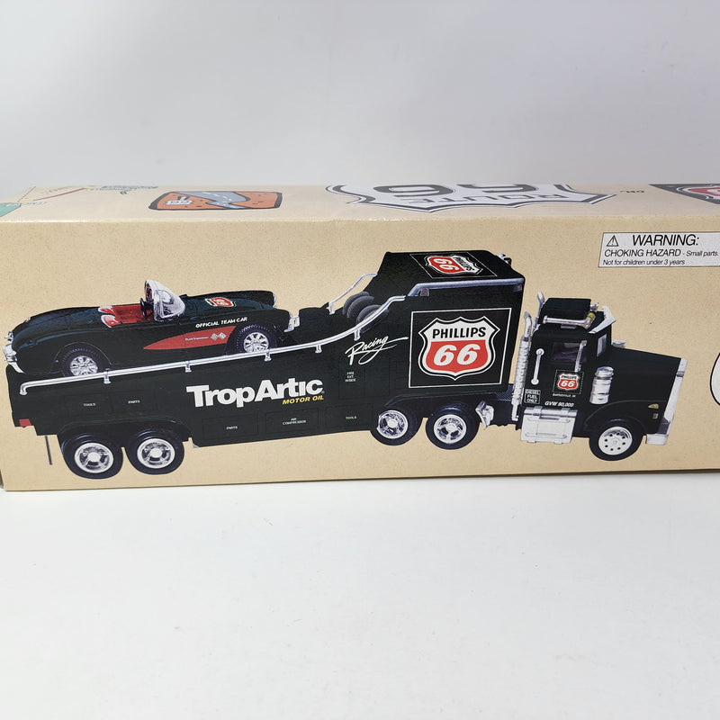 Semi Car Hauler & Corvette Phillips 66 TropArtic w/ Box 1:32 Scale Semi
