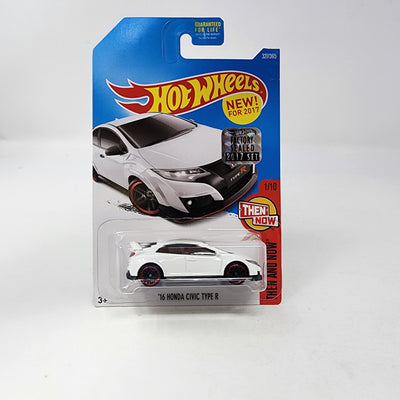 '16 Honda Civic Type R #327 * WHITE * Hot Wheels 2017 w/ Factory Holo