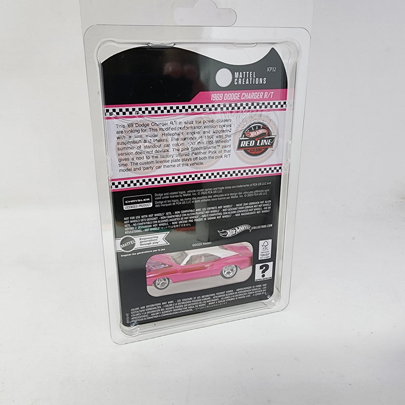 1969 Dodge Charger R/T * PINK * Hot Wheels Redline Club RLC