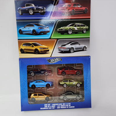 NEW! 2025 EUROPEAN 6 Pack * Hot Wheels w/ BMW, VW, Porsche, Audi, Alfa