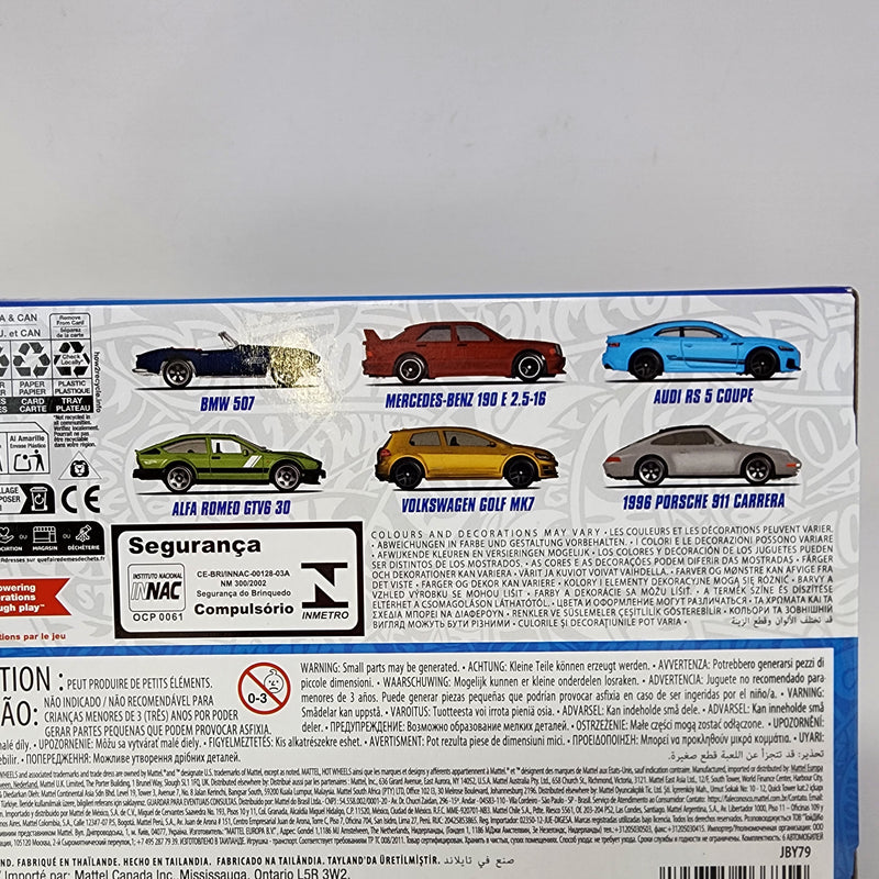 NEW! 2025 EUROPEAN 6 Pack * Hot Wheels w/ BMW, VW, Porsche, Audi, Alfa