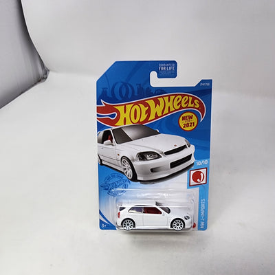 '99 Honda Civic Type R EK9 #214 * White * Hot Wheels 2021