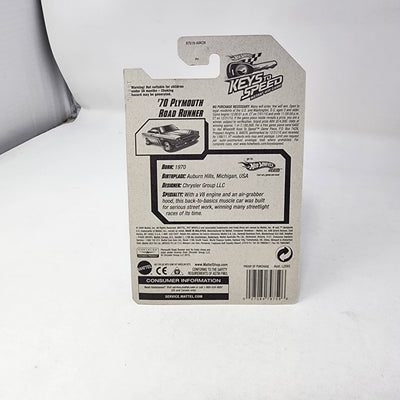 '70 Plymouth Road Runner * Gold * Hot Wheels 2010 Keys To Speed