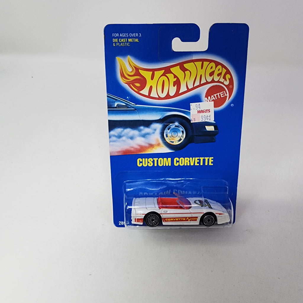 Custom Corvette #200 * WHITE * Hot Wheels Blue Card
