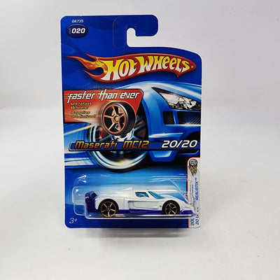 Maserati MC12 #20 * White w/ FTE Rims * Hot Wheels 2005