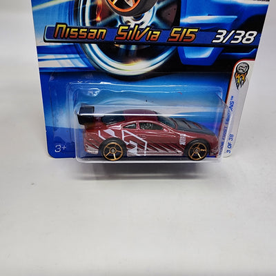 Nissan Silvia S15 #3 * Burgundy w/ FTE Rims * Hot Wheels 2006