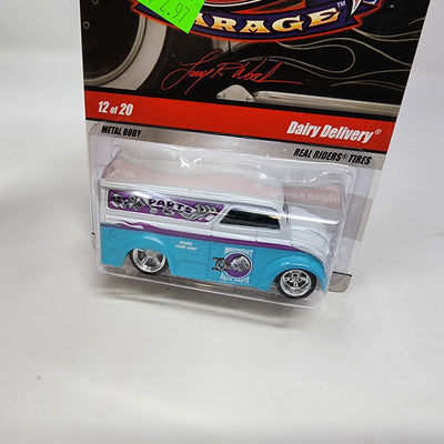 Dairy Delivery #12 * White/Teal * Hot Wheels Garage Larry's