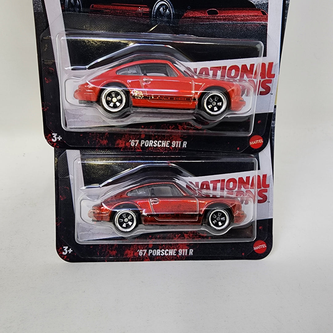 CHASE '67 Porsche 911 R 5/5 Spectraflame Dark RED 2025 Hot Wheels National Icons Silver Series