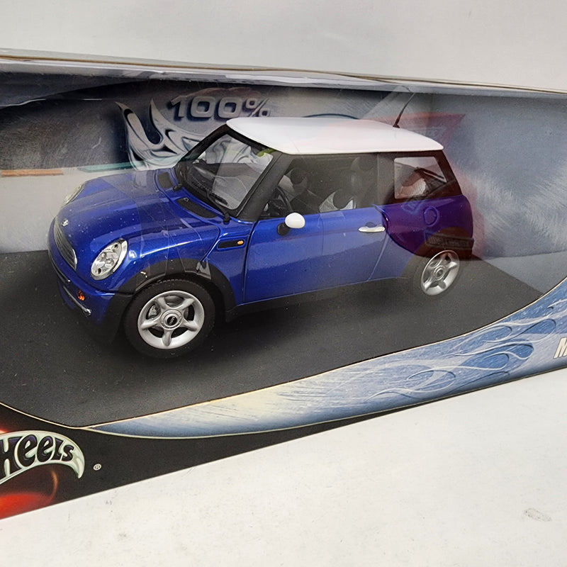 Mini Cooper * Blue * 100% Hot Wheels 1/18 Scale