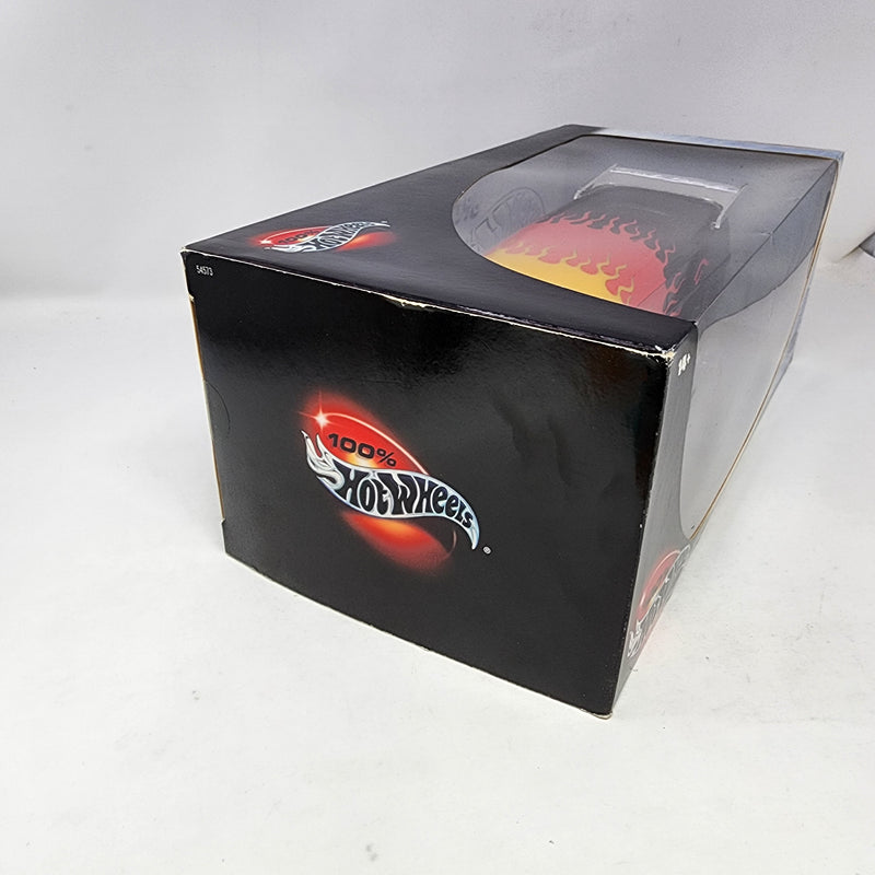 Customized VW Drag Bus * Black w/ Flames * 100% Hot Wheels 1/18 Scale