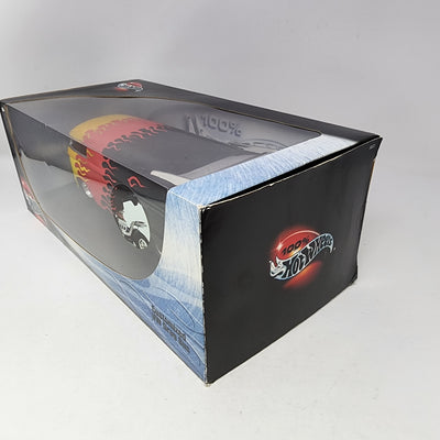 Customized VW Drag Bus * Black w/ Flames * 100% Hot Wheels 1/18 Scale