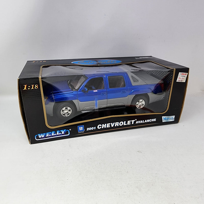 2001 Chevrolet Avalanche * Blue * Welly Collectibles 1/18 Scale