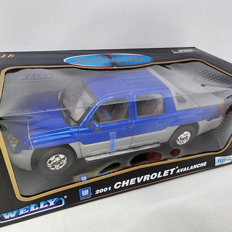2001 Chevrolet Avalanche * Blue * Welly Collectibles 1/18 Scale