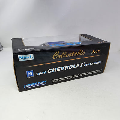 2001 Chevrolet Avalanche * Blue * Welly Collectibles 1/18 Scale