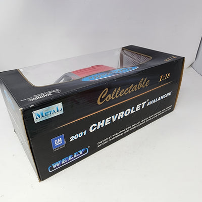 2001 Chevrolet Avalanche * RED * Welly Collectibles 1/18 Scale