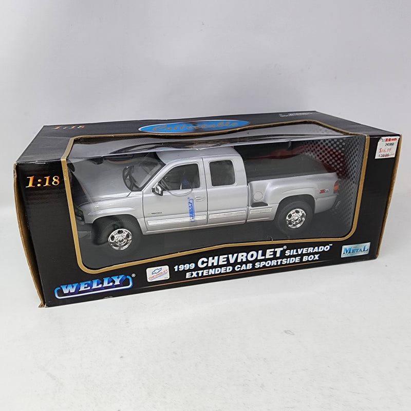 1999 Chevrolet Silverado Extended Cab Sportside Box * Welly Collectibles 1/18 Scale