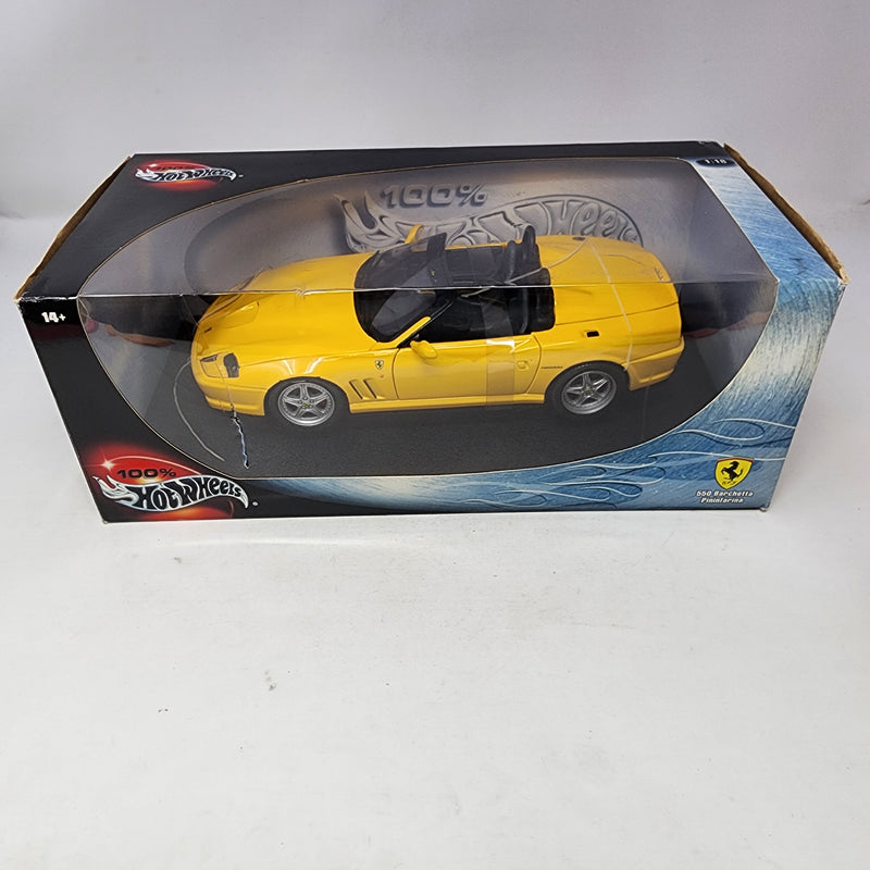Ferrari 550 Barchetta Pinninfarina * Yellow * 100% Hot Wheels 1/18 Scale