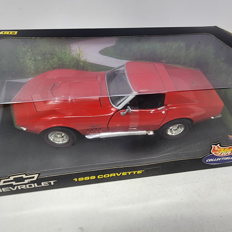 1969 Chevrolet Corvette * RED * Hot Wheels Collectibles 1/18 Scale
