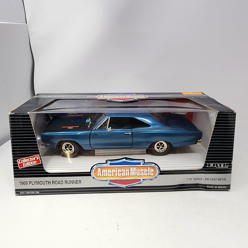 1969 Plymouth Road Runner * BLUE * ERTL American Muscle Edition 1/18 Scale