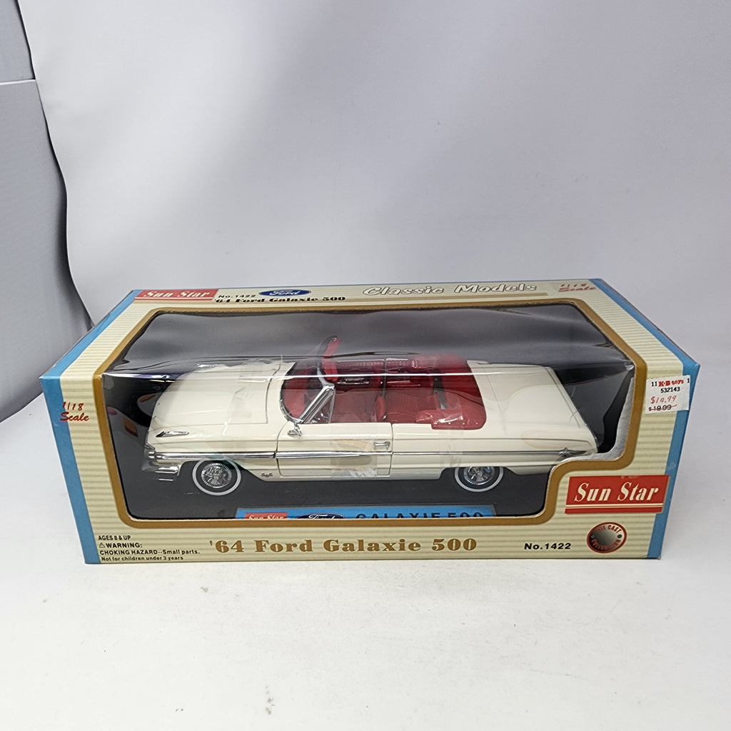 １９６４　ＦＯＲＤ　ＧＡＬＡＸＩＥ　５００　【１／１８】新品、未使用 64 Ford Galaxie 500 * Sun Star 1/18 Scale – Wheelcollectors LLC