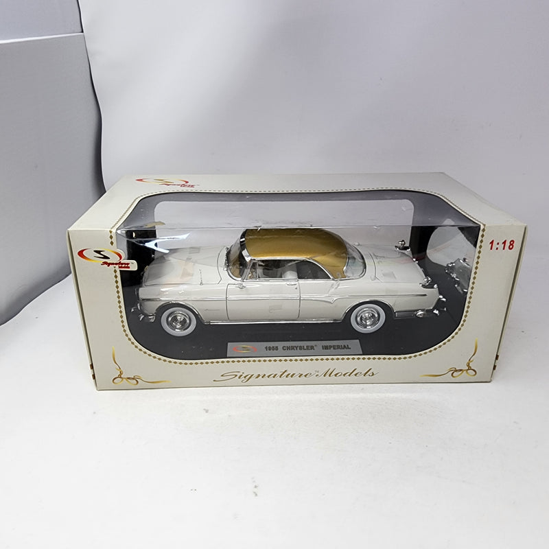 1955 Chrysler Imperial * White w/ Gold Top * Signature Models 1/18 Scale