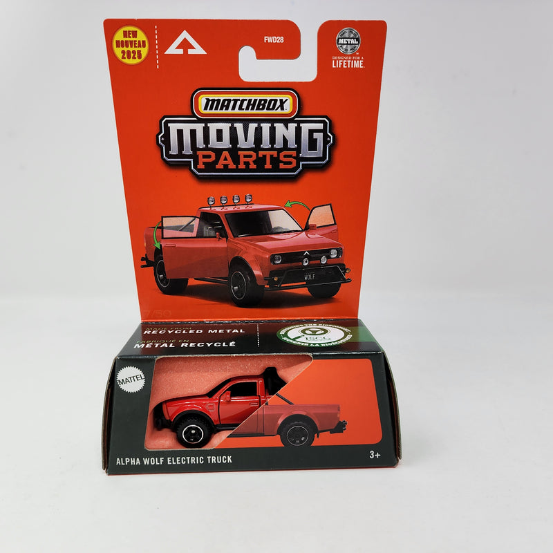 Alpha Wolf Electric Truck * Red * 2025 Matchbox Moving Parts Case E