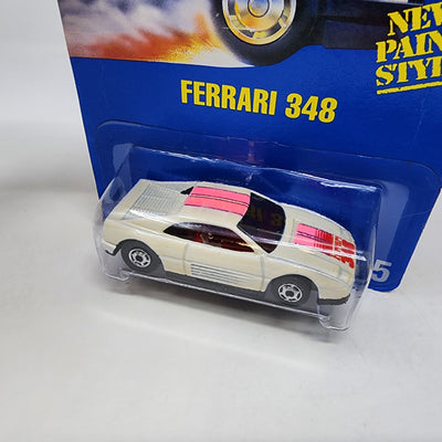 Ferrari 348 #175* White w/ HO Rims * Hot Wheels Blue Card