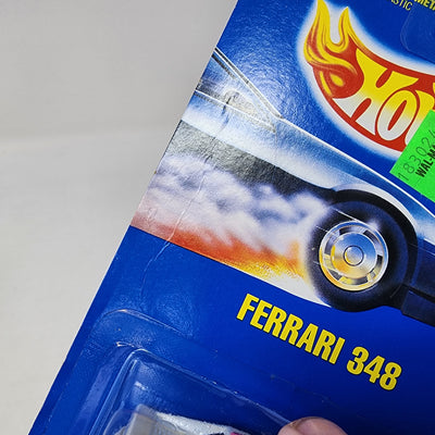 Ferrari 348 #175* White w/ HO Rims * Hot Wheels Blue Card