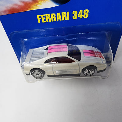 Ferrari 348 #175* White w/ UH Rims * Hot Wheels Blue Card