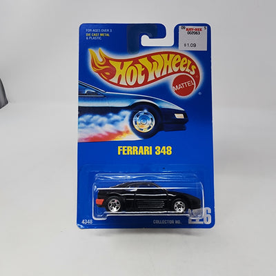 Ferrari 348 #226 * Black w/ 5sp Rims * Hot Wheels Blue Card