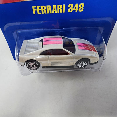 Ferrari 348 #175* White w/ UH Rims * Hot Wheels Blue Card