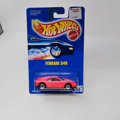 Ferrari 348 #226 * Pink w/ 5sp Rims * Hot Wheels Blue Card