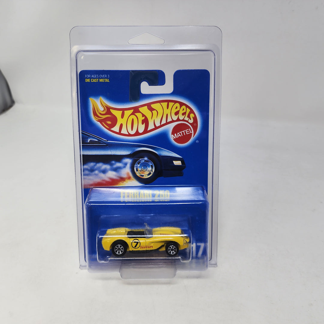 Ferrari 250 #117 * Yellow w/ 7sp Rims * Hot Wheels Blue Card