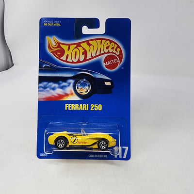 Ferrari 250 #117 * Yellow w/ 7sp Rims * Hot Wheels Blue Card