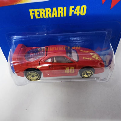 Ferrari F40 #69 * Red w/ Gold UH Rims * Hot Wheels Blue Card