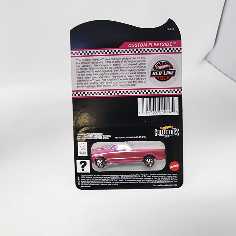 Custom Fleetside * PINK * Brown/Black * Hot Wheels Red Line Club RLC