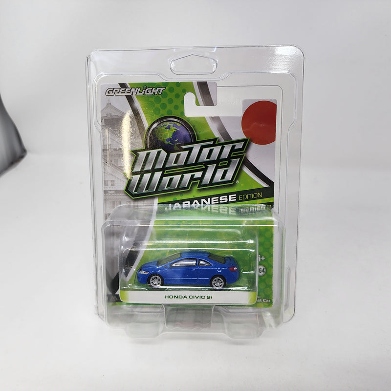 Honda Civic Si * Blue w/ Silver Rims * Greenlight Motor World Japanese Edition Series 9