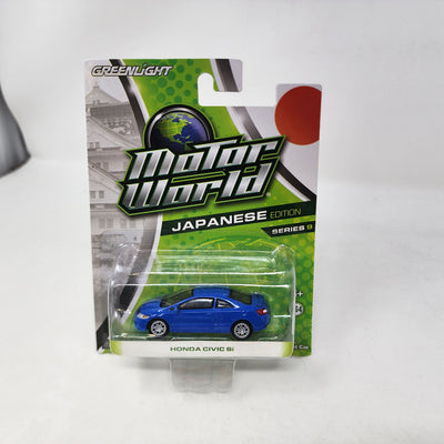 Honda Civic Si * Blue w/ Silver Rims * Greenlight Motor World Japanese Edition Series 9