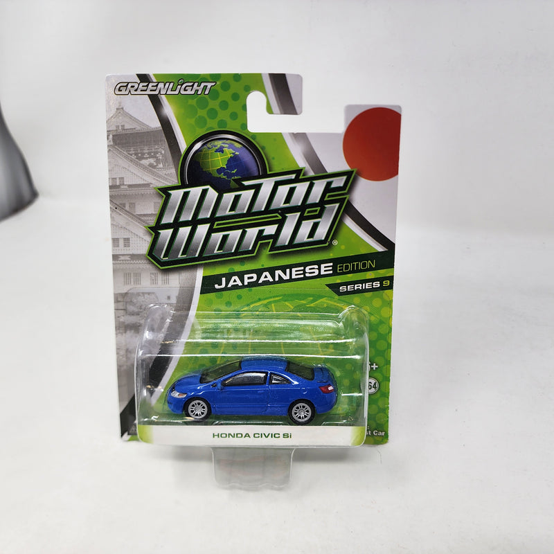 Honda Civic Si * Blue w/ Silver Rims * Greenlight Motor World Japanese Edition Series 9