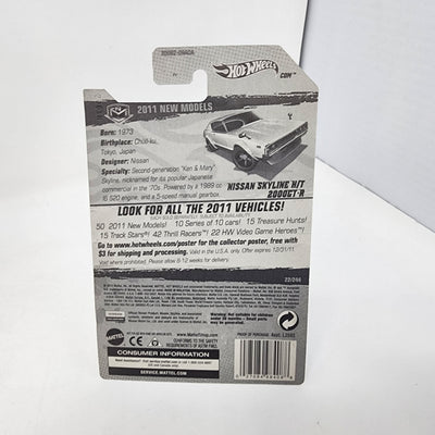 Nissan Skyline H/T 2000GT-R #22 * White * Hot Wheels 2011