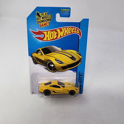 Ferrari 599 GTB Fiorano #21 * YELLOW * Hot Wheels 2015