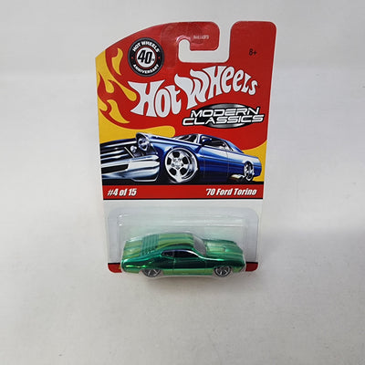 '70 Ford Torino #4 * Green * Hot Wheels Modern Classics