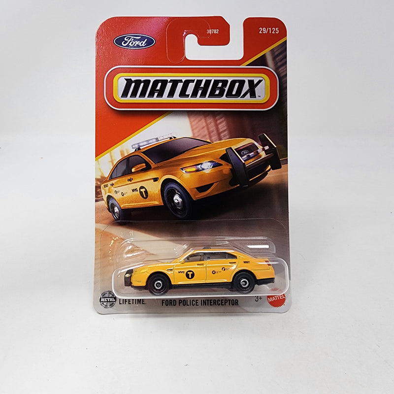 Ford Police Interceptor * Yellow * 2025 Matchbox Basic Mainline Case G