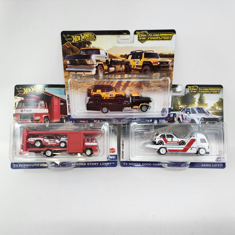 NEW! Complete 3 Car Set Case G * 2025 Hot Wheels Team Transport FJ Crusier, Honda, Duster