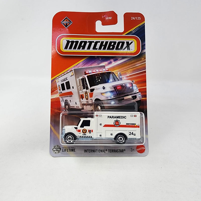International Terrastar Paramedic EMS * White * 2025 Matchbox Basic Mainline Case H