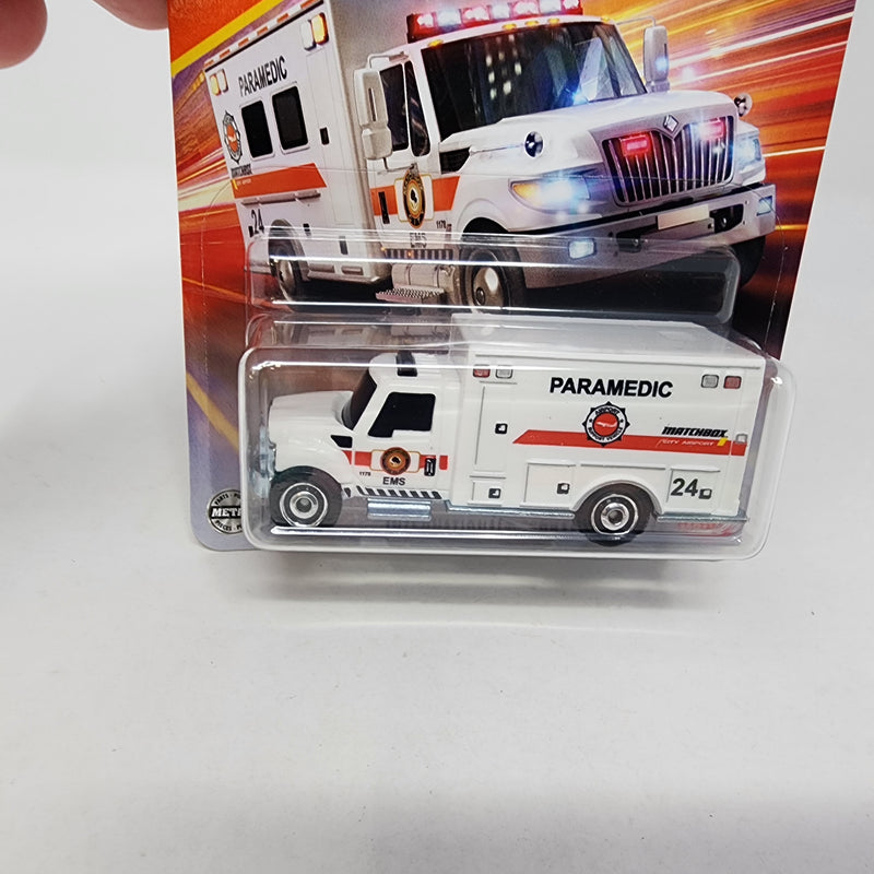 International Terrastar Paramedic EMS * White * 2025 Matchbox Basic Mainline Case H