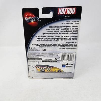 Jeep '41 Willys Coupe * YELLOW Mooneyes * Hot Wheels 100% Hot Rod Magazine